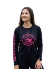Camiseta Feminina UV 50+ Preto / Rosa