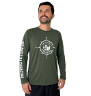Camiseta Prote&ccedil;&atilde;o UV 50+ Masculina Verde Musgo / bege Canastra 