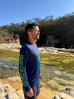 Camiseta Proteção UV 50+ | Masculina | Viajantes da Canastra | Azul marinho (silk verde)